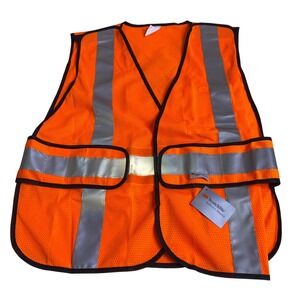 3M Mens L-XL Safety Vest Orange Reflective Scotchlite ANSI Class 2 Type R Mesh